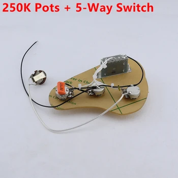 1 Set Chitara Electrica Cablaj ( 3x 250K Oale + 5-Way Switch + Jack ) Pentru ST ( #1155 )