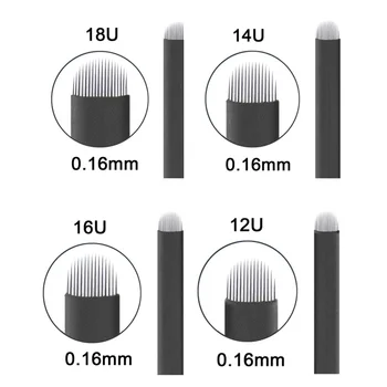 200pcs Microblading Ace 0.16 mm Nano LAMINA MICRO 12 flex Lama Pentru Tebori Microblading Manual Tatuaj Stilou 3D Broderie buze