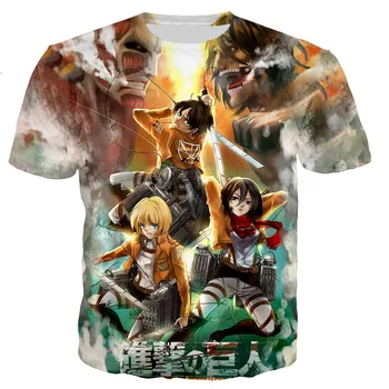 2021 Bărbați/femei Hot Anime 3D Atac Pe Titan Imprimate T-shirt Casual Moda Harajuku Stil T-shirt Streetwear Haine Hip Hop