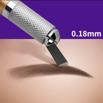 500pcs 0.18 mm Lamina Tebori Flex Microblading 12 14 16 18 forma de U, Forma de Tatuaj Ace de Permanente Machiaj Spranceana Lame Manual Pen