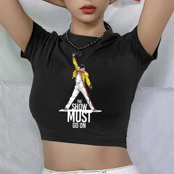 90 Regina Tricou Freddie Mercury Regina Trupa T Shirt Femei Harajuku Epocă Ullzang Moda T-shirt Graphic Rock Top Teuri de sex Feminin