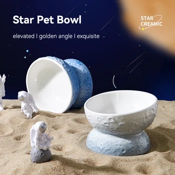 Cat Planeta Forma Castron Ceramic Crescute Câini de talie Mică Alimentare cu Apă Alimentatoare de Companie gradient de culoare Dring de mâncare
