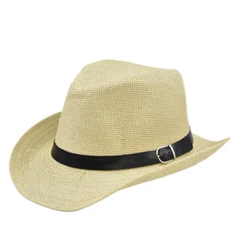 Cowboy vest Capac de protecție Solară Plat-Flat Top-Pălărie de Soare Capace Mari Pălării de Paie cu Boruri Bărbați Femei Britanic de Jazz Plaja Hat h58