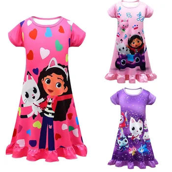 Fete Rochie de Printesa Gabby Pisici Cămăși de noapte pentru Copii Vara de Desene animate Cămașă de noapte Gabby Păpuși Pijamale Dress Toddler Sleepwear