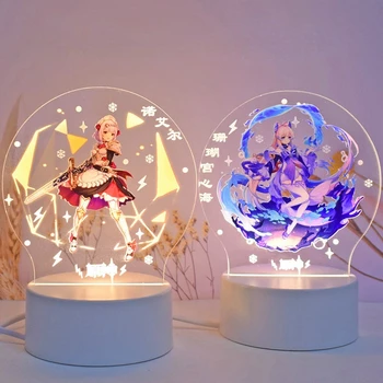 Genshin Impact Jucărie Cifre Anime Hu Tao Lumină Led-uri pentru Dormitor 3D Lumina de Noapte Figura Lampa Acrilica de Decorare Control Stereoscopic