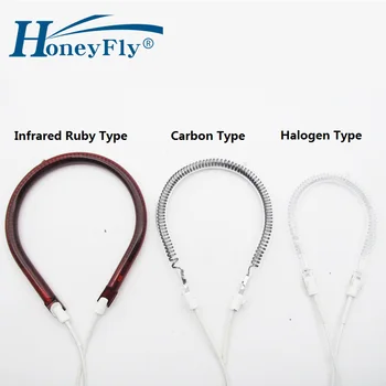 HoneyFly forma de U de Încălzire cu Infraroșu Lampă 220V 600W 900W 1000W 1200W Carbon Halogen Lampă cu Tub de Încălzire Ruby Uscare Cuarț
