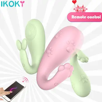 IKOKY 8 Frecvența de Silicon Cherry Vibrator G-spot Masaj Jucarii Sexuale pentru Femei APP Bluetooth fără Fir Control de la Distanță