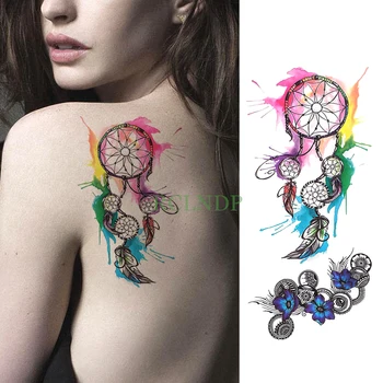 Impermeabil Tatuaj Temporar Autocolant Dreamcatcher Flori False, Tatuaj Flash Tatuaj Dream Catcher Picior Braț de Mână pentru Fete Femei Barbati