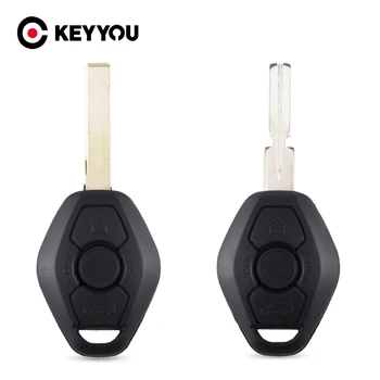 KEYYOU 3 Butoane de Înlocuire Cheie Auto Shell Cover Mașină de Caz-Cheie Pentru BMW E38 E39 E46 EWS Sistemul de la Distanță Cheie Fob Cazul sistemului de acces fără cheie Fob