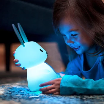 LED Lumina de Noapte În 7 Culori USB Reîncărcabilă Silicon Dormitor Noptieră Cameră Lampa cu Senzor Tactil Cameră Decor Drăguț Cadou pentru Copii Copii