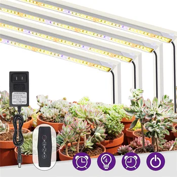 LED-uri Cresc Light 4 Baruri Sunlike Spectru Complet Estompat Planta Lampa Benzi cu Timer 12V pentru hydroponics interioară suculente vegs