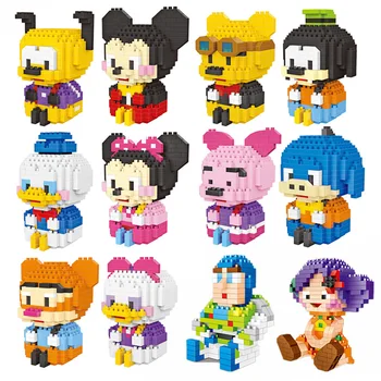 Mickey Minnie Disney Blocuri Anime Cifre Donald Duck Pooh Urs Mini Figurina Jucarii Educative Copil Cadou De Ziua De Nastere
