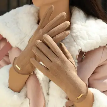 Mănuși de iarnă pentru Femei de Iarnă Catifea Mănuși de Cald Moda coreeană Versiune Drăguț Suede Touch Screen de Echitatie Mănuși de Schi C034