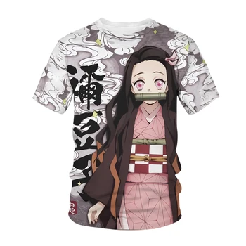 New Sosire Bărbați Femei Tricou Demon Slayer Kimetsu Nu Yaiba de Imprimare 3D Streetwear T-shirt Anime Moda Harajuku Teuri Hip Hop Topuri
