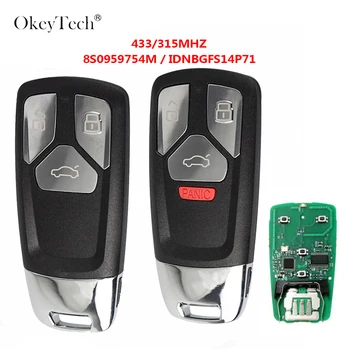 OkeyTech 3/4Button 315/433mhz Control de la Distanță Cheie Auto Pentru Audi A4 A5 Q7 TT 2016 2017 2018 2019 HU66 Lama Caz Acoperire Accesorii