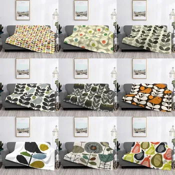 Orla Kiely Flori Pături Flanel Cald la Mijlocul Secolului Moderne Multi Stem Arunca Pătură pentru Casa Dormitor Canapea