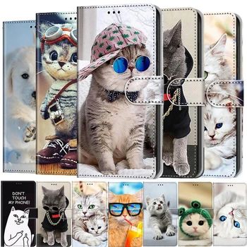 Pisica drăguț Animale Model de Telefon Caz Pentru iPhone 12 11 Pro Max X XS 6 7 6S 8 SE 2 2020 12 mini Portofel Piele Stand Book Cover Capa
