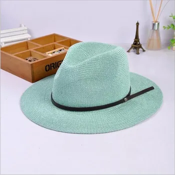 Solid Panama Pălărie Bărbați Palarie De Soare Pentru Femei De Vară Pe Plajă Parasolar Capac Chapeau Cool Jazz Trilby Capac Sombrero