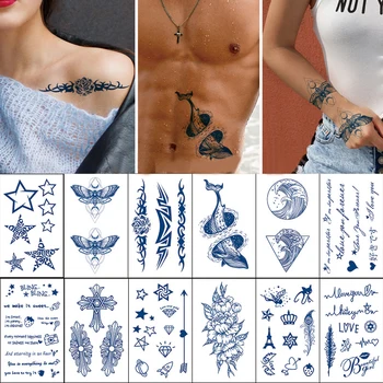 Sucul De Durată Ink Tatuaje Body Art Impermeabil Tatuaj Temporar Autocolant Linii Tatuaj Braț Fals Balena Tigru Tatuaj Floare Femei Bărbați
