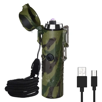 Supraviețui Electric Bricheta Lanterna Impermeabila Cu Arc Bricheta Handheld Portabil Cu Lanterna Pentru Camping În Aer Liber - 2 In 1