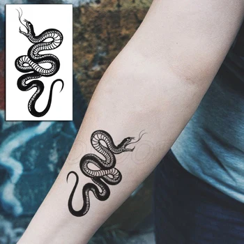 Tatuaj temporar Autocolante Șarpe Negru Lup Vulpe Pistol Cutit Totem Tatuaje False rezistent la apă Tatuaje Braț Burta de Dimensiuni Mici pentru Femei Barbati