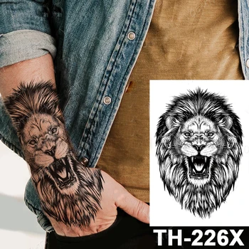 Tatuaje temporare leu tigru Animal Autocolant Tatuaj Pentru Barbati Femei Copii Tigru Lup Craniu Tatuaj Temporar Fals Tatuaj Autocolante