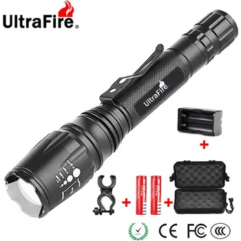 UltraFire Lumina Lanterna XM-L2 1800LM 5-Mode LED Lanterna Lanterna 2Pilas 18650 Linterna De Aluminio Para Bicicleta Luz Tactica