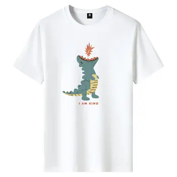 Vara T-shirt pentru Bărbați 2022 Nou Stil Casual Pierde Jumătate maneca Top T-shirt pentru Bărbați Harajuku Tipărite Dinozaur T-shirt pentru Bărbați Îmbrăcăminte