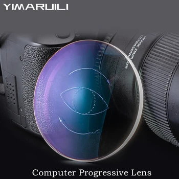 YIMARUILI 1.56/1.61/1.67/1.74 Anti-Blu-ray Calculator Multifocală Progresivă Lentile HD Asferice Subțire Anti-Reflexie, Anti-Scratch
