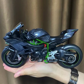 1:9 Kawasaki Ninja H2R Motociclete Simulare Aliaj Model de Motocicleta Amortizoare de Sunet și Lumină de Colectare Mașină de Jucărie Copil Cadou