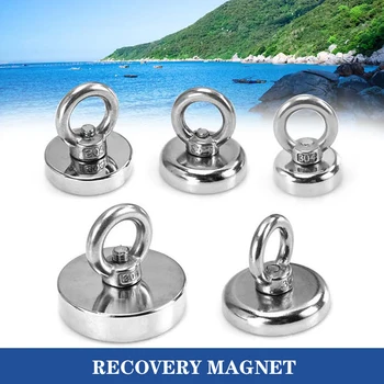 1 BUC Magnet Neodim Puternic Cârlig de Salvare a vietii Marine Magneți de Pescuit Suport de Montare Oală Cu Inel Super-Puternic Rundă de Căutare Magnet