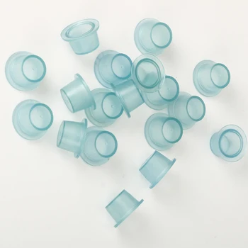 100 De Bucăți S/M/ Silicon Moale De Unică Folosință Microblading Albastru Transparent Cerneală Tatuaj Cupa Permanente Machiaj Accesorii Container