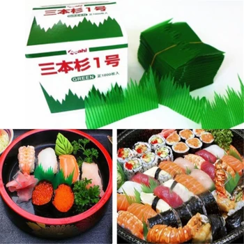 1000pcs /Box Frunză Verde de Mâncare Japoneză Sushi Decor Frunze de Sushi Iarba Plastic Creative Frunze Sashimi Decor Instrumente
