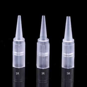 100buc Unică folosință Tatuaj Vârful Duzei Microblading Pen Ac Tub Capac de Plastic 1R 3R 5R 5F 7F