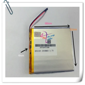 10buc 3.7 V 2000mAh 406168 406070 Li-Po Baterie Reîncărcabilă Litiu Polimer Pentru PAD GPS Vedio Joc Tablet PC Power Bank E-Book