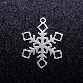 10buc/lot 17*13mm din Oțel Inoxidabil Zăpadă de Crăciun Pandantiv Brățară Farmecul DIY Bijuterii de Luare de Artizanat Accesorii en-Gros