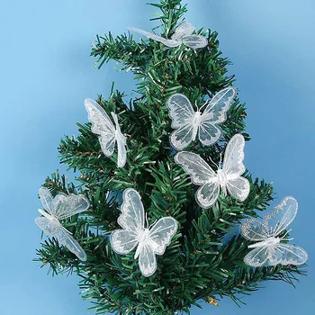 12PCS Xmas Copac Fluture Clip Pom de Crăciun Pandantiv Fluture Clip de Anul Nou Ornament de Crăciun și Decorații de Brad