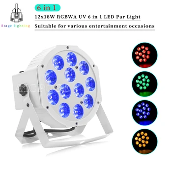 12x12W12x18W RGBWA UV 6 în 1 LED Par Light Cu Telecomanda Alb Etapa Luminii DMX Efect Pentru DJ Petrecere Disco Capelă