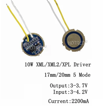 1BUC 5PCS cree xml condus XPL xml2 led T6 U2 driver 17mm 20mm 3-4.2 V 2.2 a 5-Mode Driver LED pentru CREE XML Emițător LED-uri