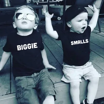 1buc Biggie Smalls și Copilului de Familie Potrivire Tricouri Copii Fată Băiat Tee Topuri Frate Sora Vara cu Maneci Scurte T-Shirt-uri de Moda