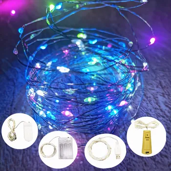 1m/2m/3m Lumini de Basm Sârmă de Cupru LED Șir de Lumini de Crăciun Ghirlanda de Interior Dormitor Acasă Nunta Decor de Anul Nou Bateria