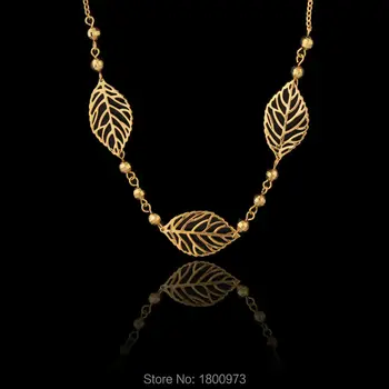 2017 Nou La Modă De Aur De Trei Frunze Coliere Jewelry18K De Culoare De Aur De Design Unic Coliere Pentru Femei