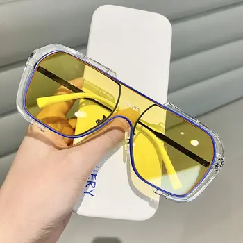 2022 Moda ochelari de Soare Femei Pătrat Transparent Rama Mare Siamezi Obiectiv Lunette De Soleil Femme Cadou pentru Prietena Ochelari de Soare