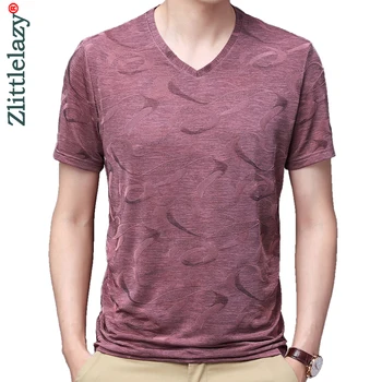2022 Nou Casual cu Maneci Scurte T Shirt pentru Bărbați Tricou de Vara de Îmbrăcăminte pentru Bărbați V-neck T-shirt de Moda Streetwear Tricouri Tricouri 3201