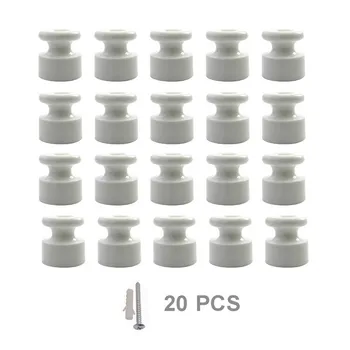 20buc/set Ceramic Izolator de Porțelan Suspendare Izolator pentru Cabluri Retro
