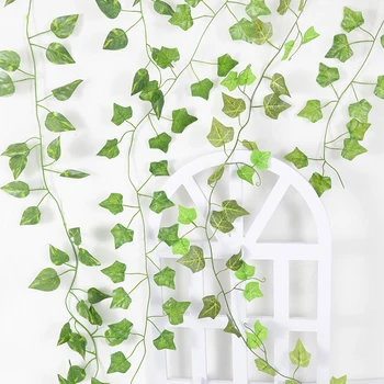 210cm 3Pcs Mătase Artificială Ivy Pleca de Viță de vie de Plante Verzi Ghirlanda Șir de Nunta Petrecere de Craciun Decor de Perete Acasă Decor Gradina