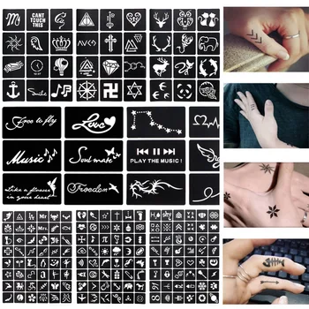 264 hărți Tatuaj Henna Pictura Modele Mehendi Aerograf Sclipici Temporare de Arta Corp Set Impermeabil Decal DIY Pictura