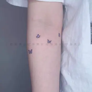 3pcs drăguț albastru model fluture temporar rezistent la apa autocolante tatuaj sexy fete drăguț petrecere autocolante tatuaj