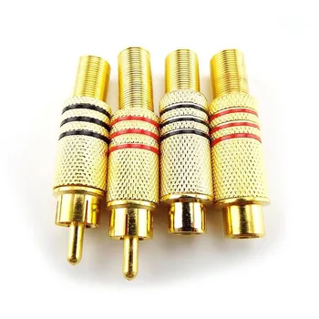 4buc 10buc Aur RCA Masculin feminin Conector plug adaptor Conectori de lipire de tip a pentru Cablu Audio Mufă Adaptor Video CCTV aparat de fotografiat