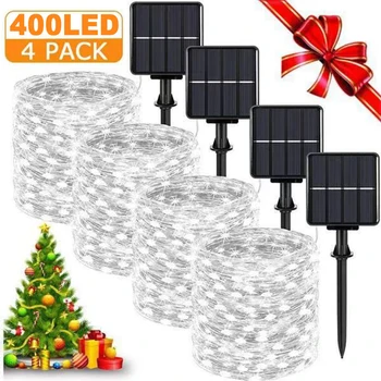 50/100/200/300/400LED Solare Lumina LED-uri în aer liber Feston Zână Grădină de Lumină Șir Impermeabil Ghirlanda de Crăciun Decorare Curte